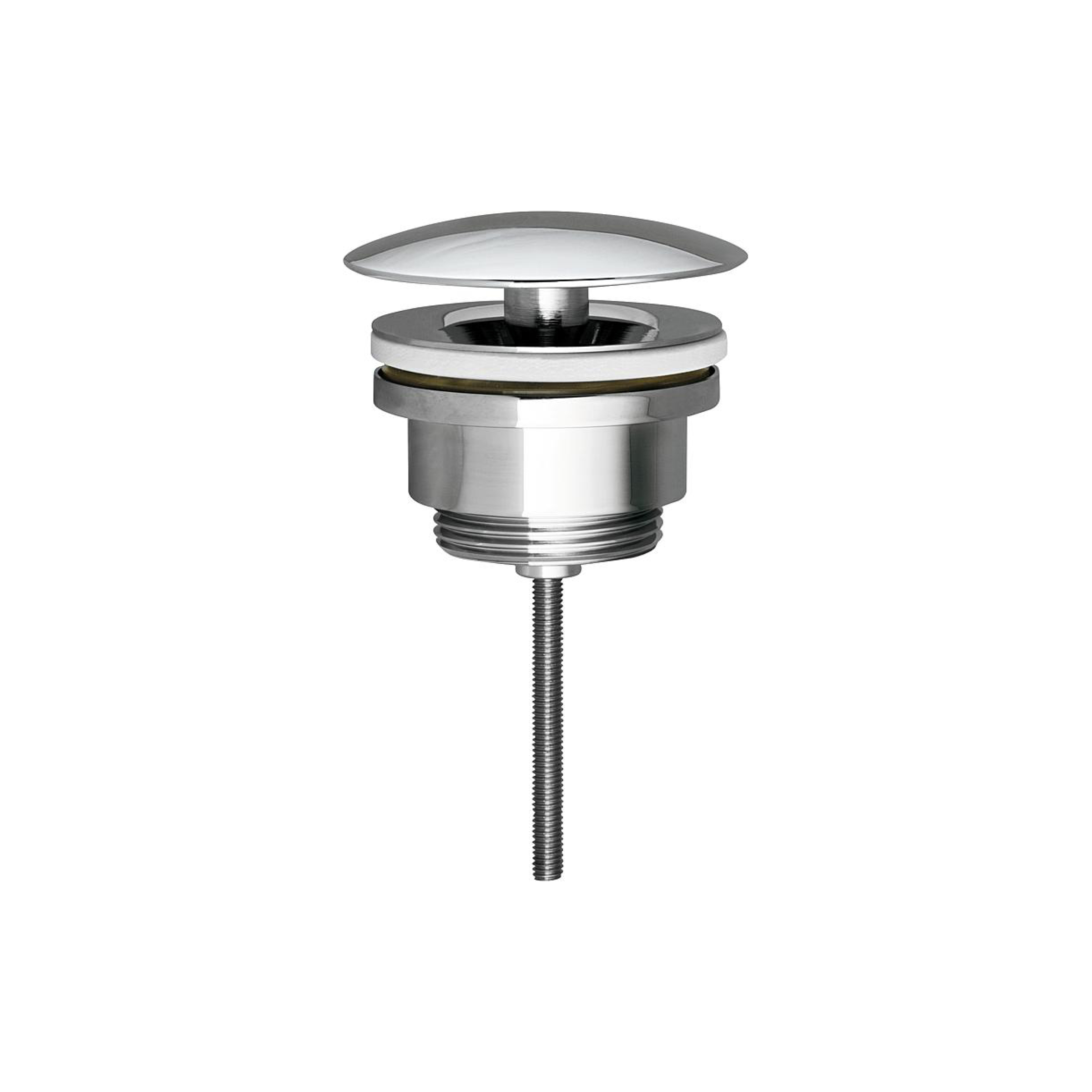 DK Design-Schaftventil, Klick-Klack, mit Überlauf, Beckenstärke 0-56mm, chrom