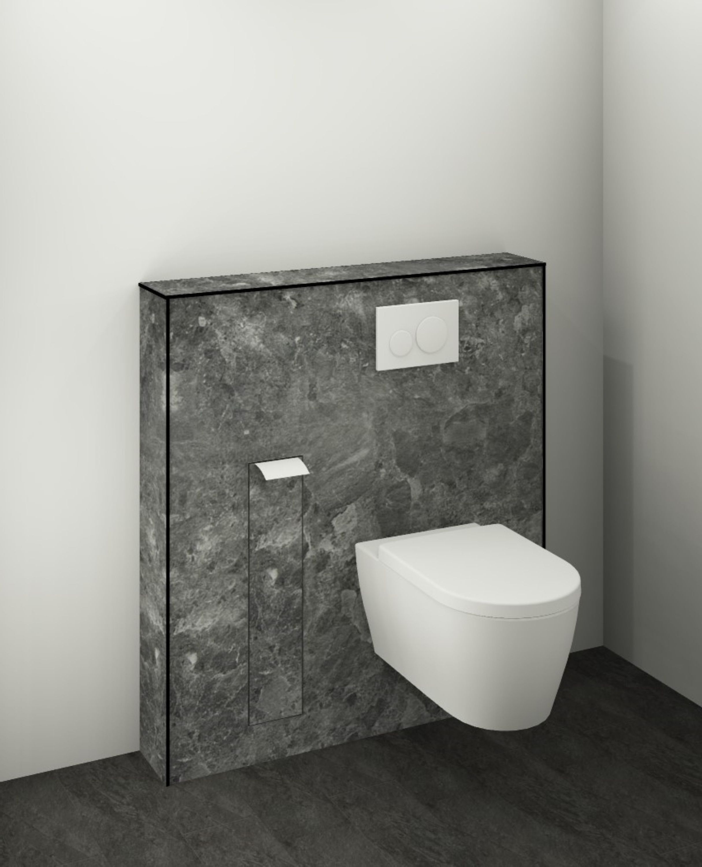 DK WC Modul B1100 H1190mm, m. Bürstenschrank, links, Conca Perl